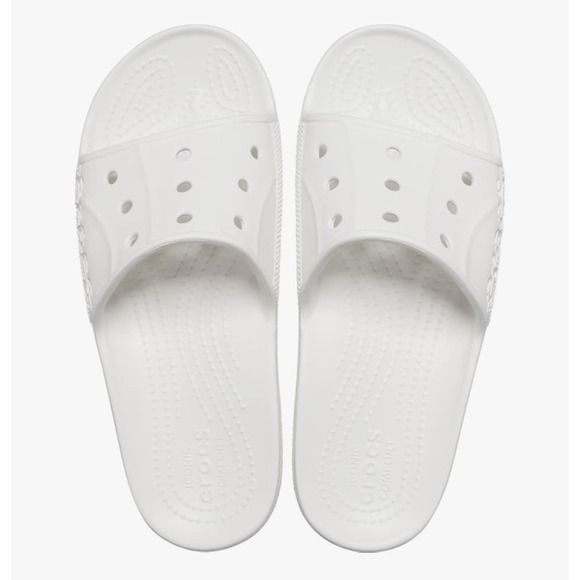 New‎ Crocs Adult Baya II Slides Sandals Men's 10 Women's 12 White Beach Shower - Picture 2 of 12